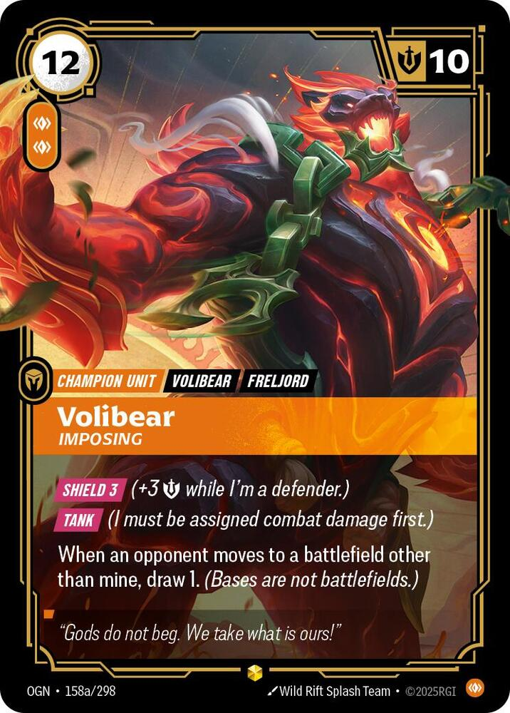 Volibear - Imposing - 158a/298 - Showcase (Inglés Foil NM)