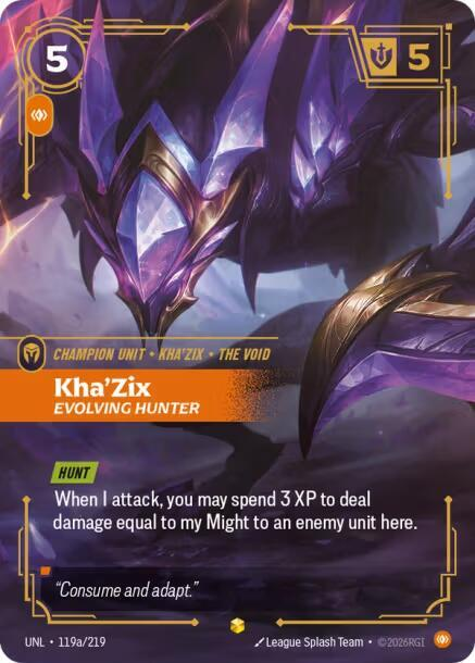 Kha'Zix - Evolving Hunter - 119a/219 - Showcase (Inglés Foil NM)