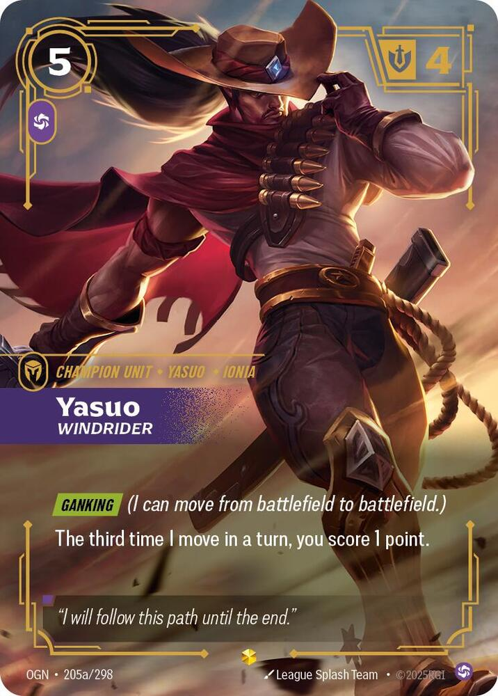 Yasuo - Windrider - 205a/298 - Showcase (Inglés Foil NM)