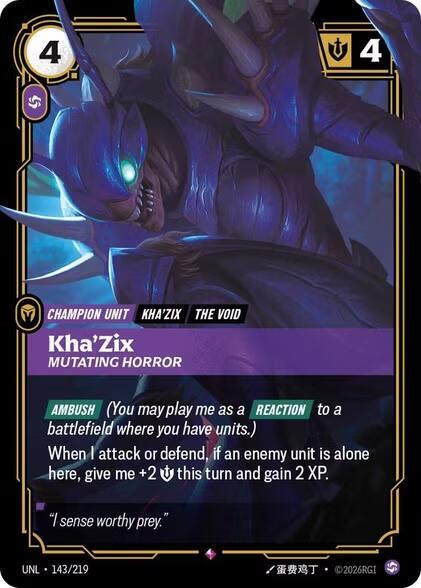 Kha'Zix - Mutating Horror - 143/219 - Rare (Inglés Foil NM)