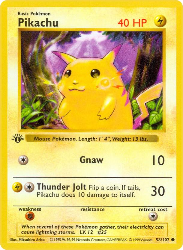 Pikachu - 058/102 - 1st Edition Common (Español 1st Edition LP)