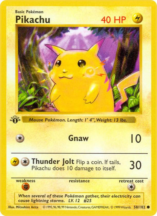 Pikachu - 058/102 - 1st Edition Common (Español 1st Edition LP)