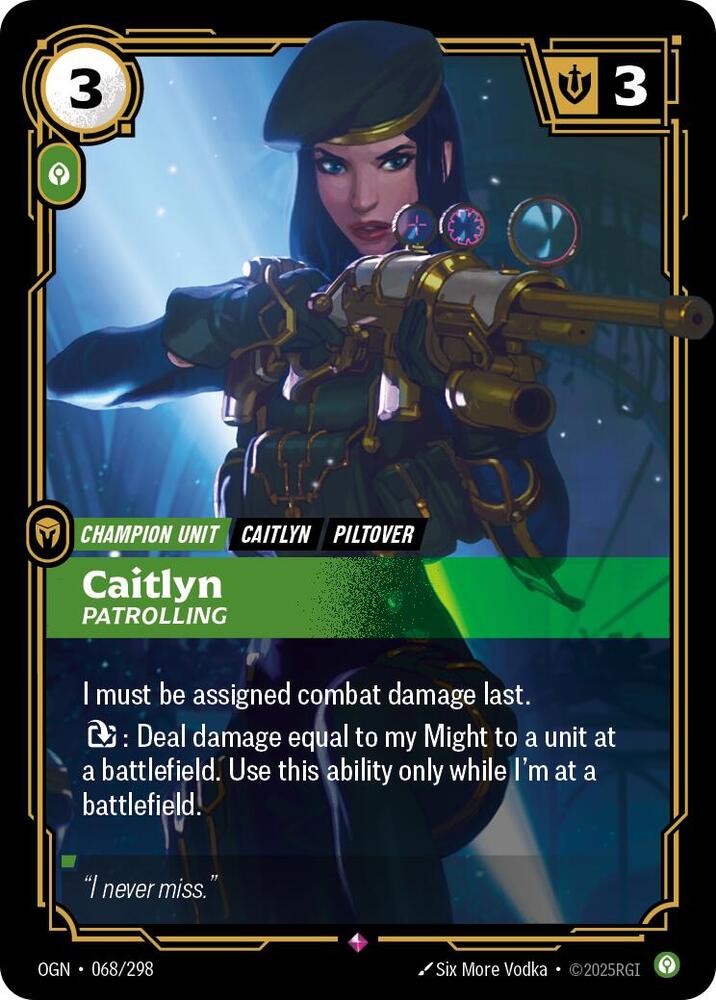 Caitlyn - Patrolling - 068/298 - Rare (Inglés Foil NM)