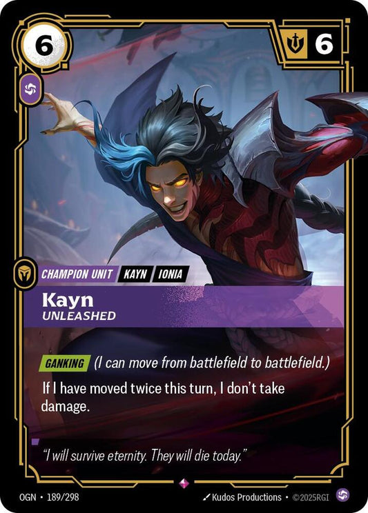 Kayn - Unleashed - 189/298 - Rare (Inglés Foil NM)