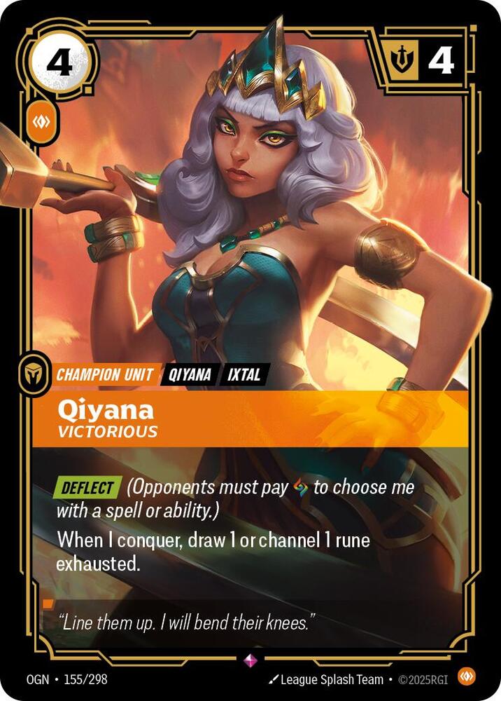 Qiyana - Victorious - 155/298 - Rare (Inglés Foil NM)