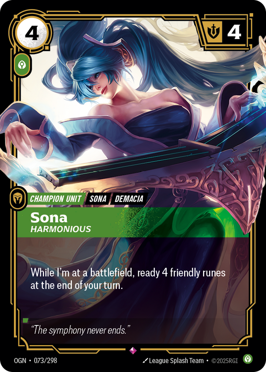 Sona, Harmonious - 073/298 - Rare (Inglés Foil NM)