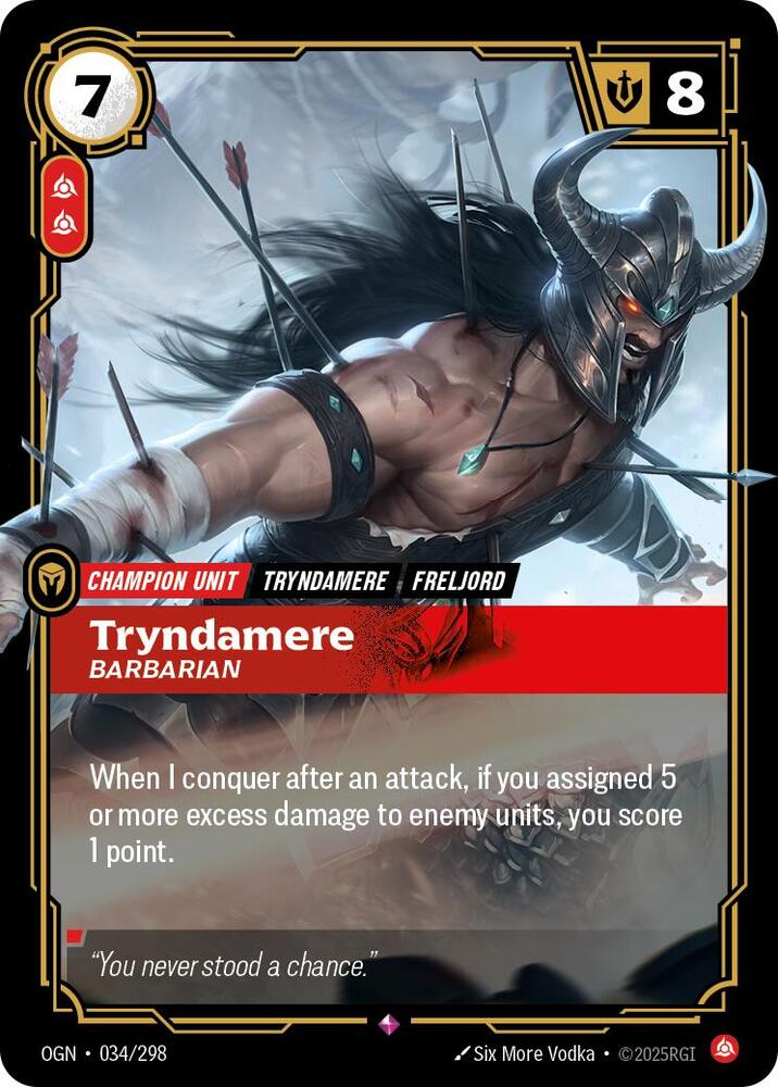 Tryndamere - Barbarian - 034/298 - Rare (Inglés Foil NM)