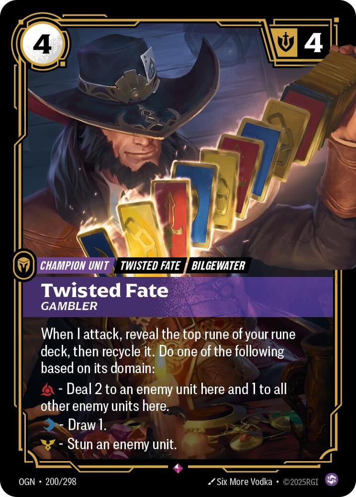 Twisted Fate - Gambler - 200/298 - Rare (Inglés Foil NM)