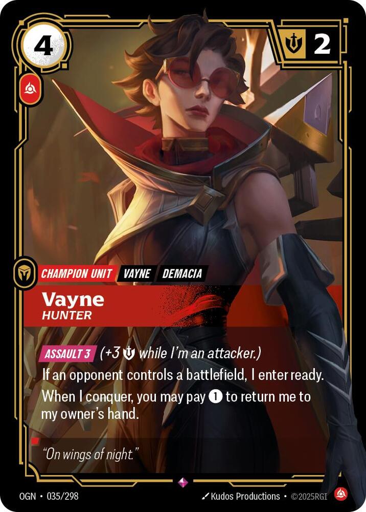 Vayne - Hunter - 035/298 - Rare (Inglés Foil NM)