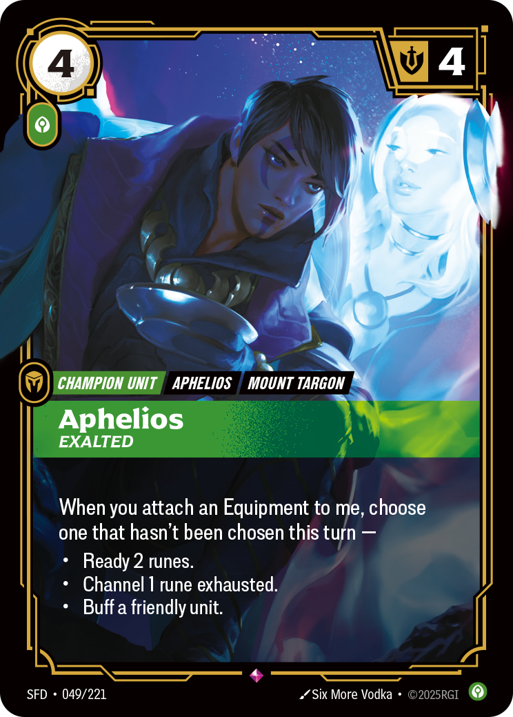 Aphelios - Exalted - 049/221 - Rare (Inglés Foil NM)