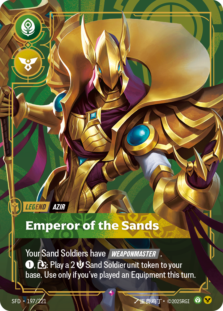 Azir - Emperor of the Sands - 197/221 - Rare (Inglés Foil NM)