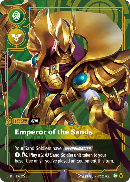 Azir - Emperor of the Sands - 197/221 - Rare (Inglés Foil NM)