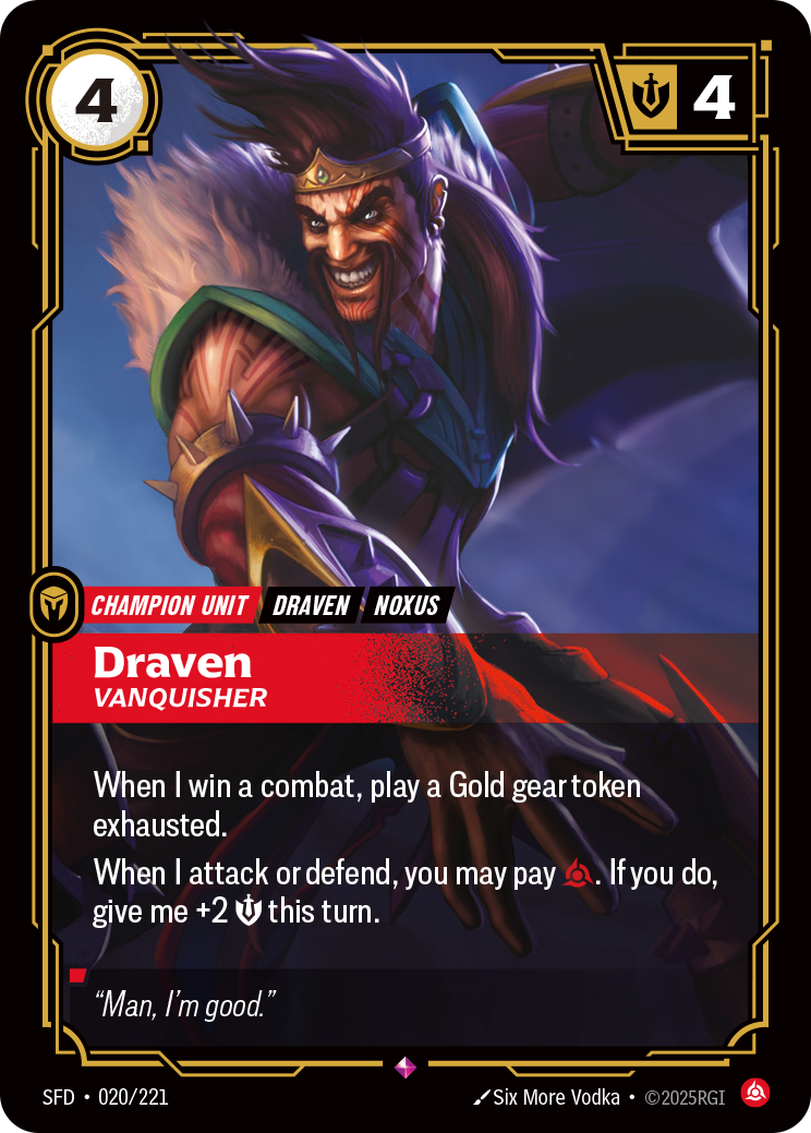 Draven - Vanquisher - 020/221 - Rare (Inglés Foil NM)