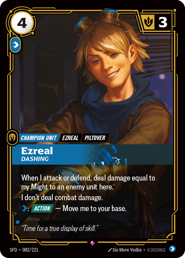 Ezreal - Dashing - 082/221 - Rare (Inglés Foil NM)