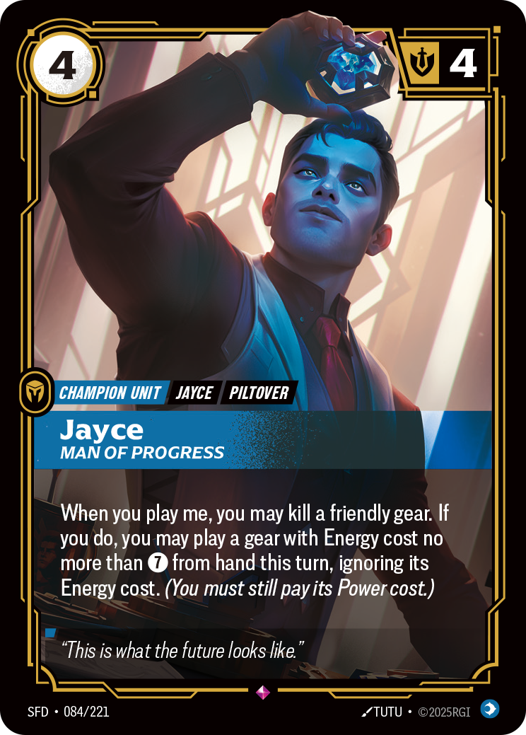 Jayce, Man of Progress - 084/221 - Rare (Inglés Foil NM)