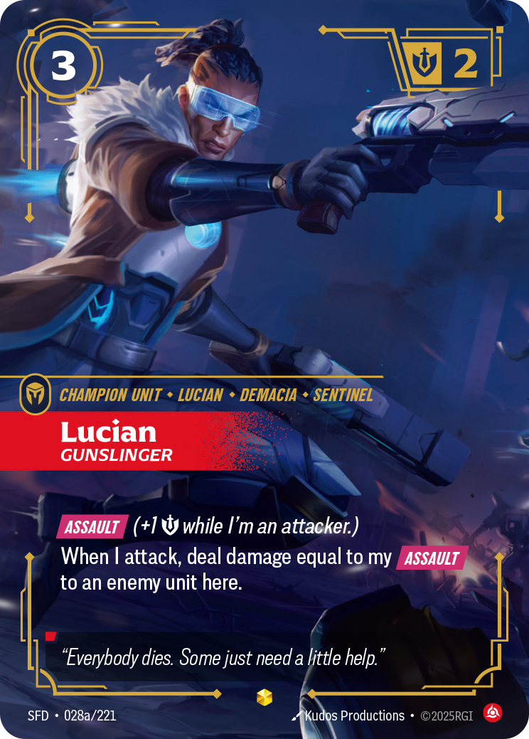 Lucian - Gunslinger - 028a/221 - Showcase (Inglés Foil NM)