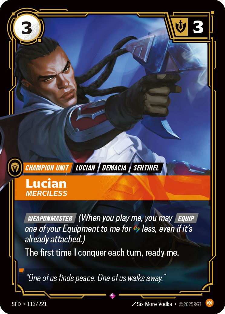 Lucian - Merciless - 113/221 - Rare (Inglés Foil NM)