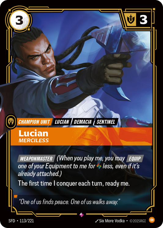 Lucian - Merciless - 113/221 - Rare (Inglés Foil NM)