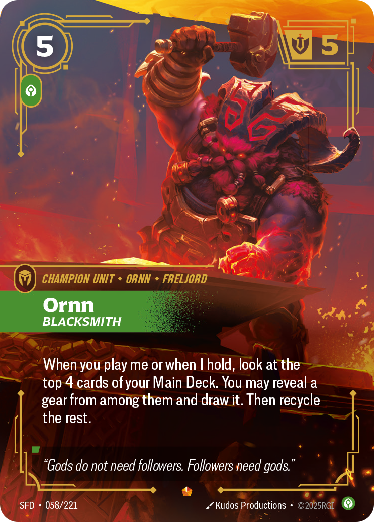 Ornn - Blacksmith - 058/221 - Epic (Inglés Foil NM)