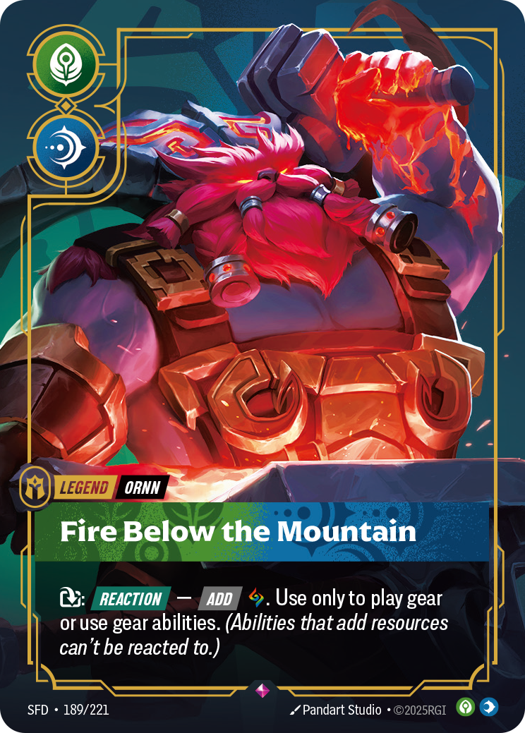 Ornn - Fire Below the Mountain - 189/221 - Rare (Inglés Foil NM)