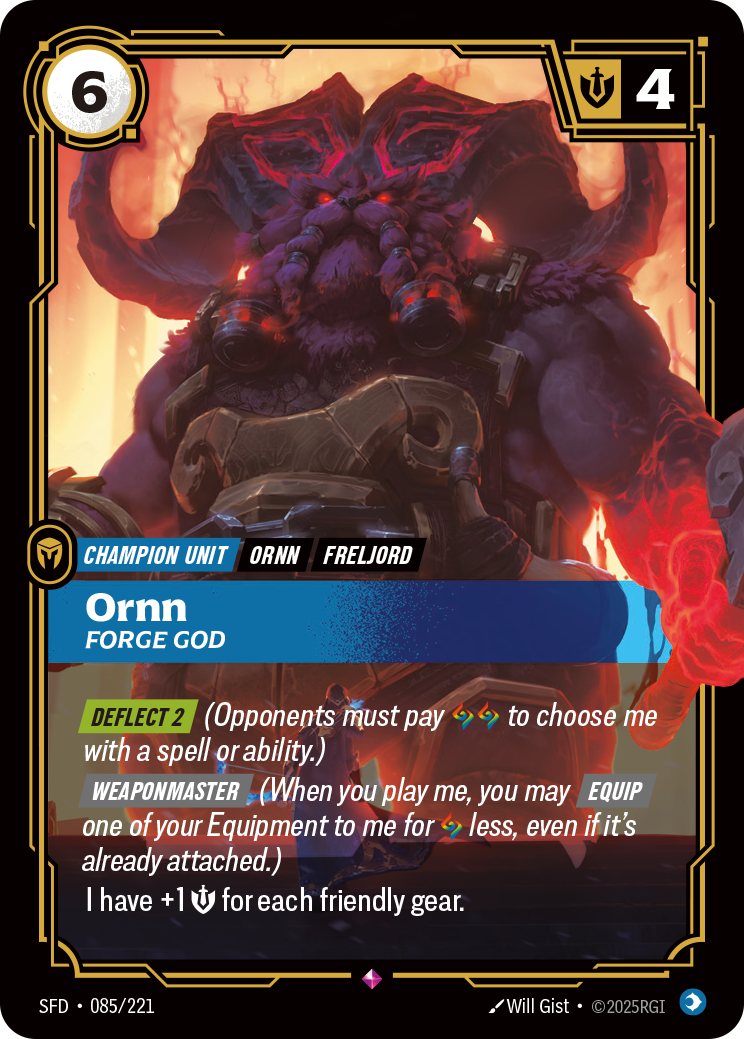 Ornn - Forge God - 085/221 - Rare (Inglés Foil NM)