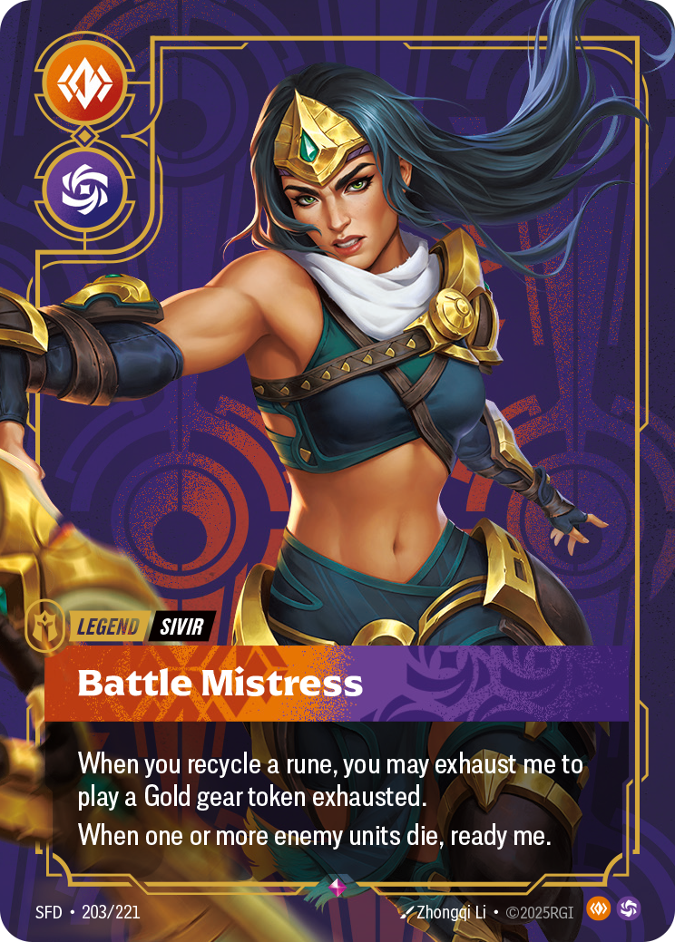 Sivir - Battle Mistress - 203/221 - Rare (Inglés Foil NM)