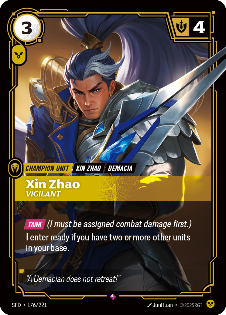 Xin Zhao - Vigilant - 176/221 - Rare (Inglés Foil NM)