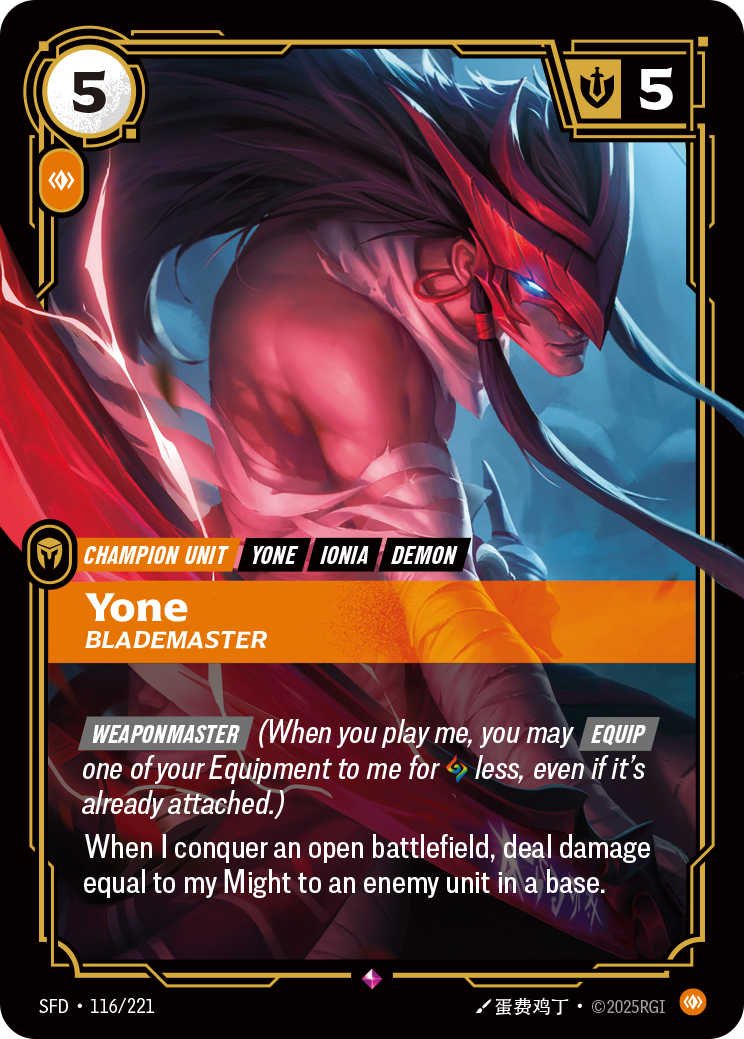 Yone - Blademaster - 116/221 - Rare (Inglés Foil NM)