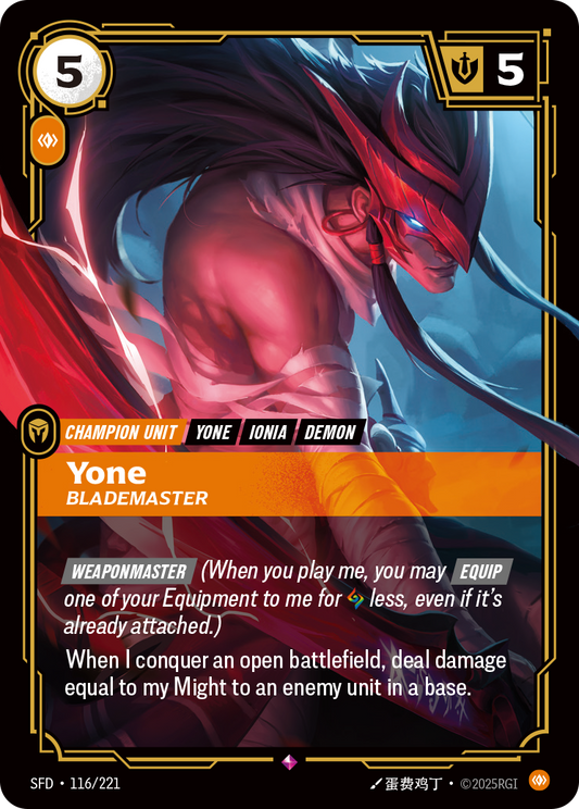 Yone - Blademaster - 116/221 - Rare (Inglés Foil NM)