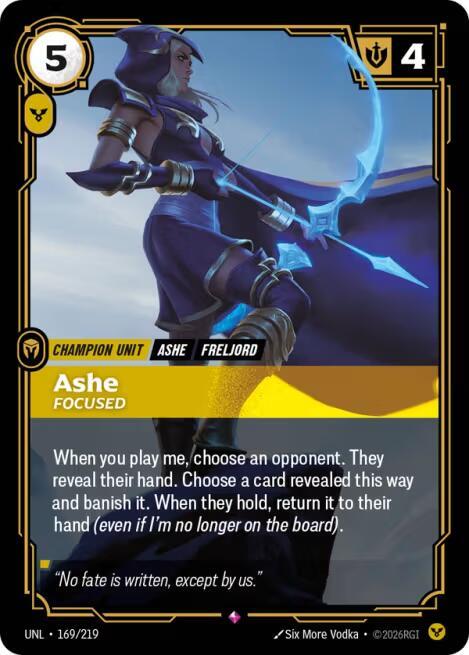 Ashe - Focused - 169/219 - Rare (Inglés Foil NM)