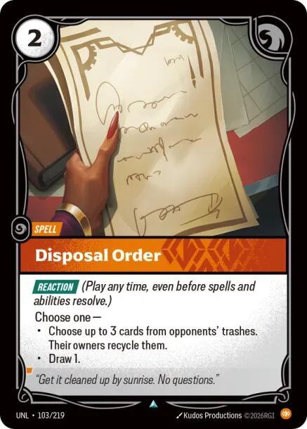 Disposal Order - 103/219 - Uncommon (Inglés NM)