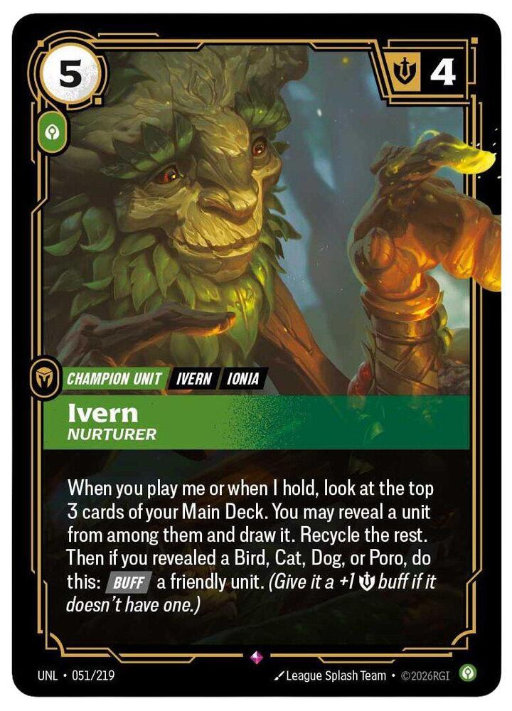 Ivern - Nurturer - 051/219 - Rare (Inglés Foil NM)
