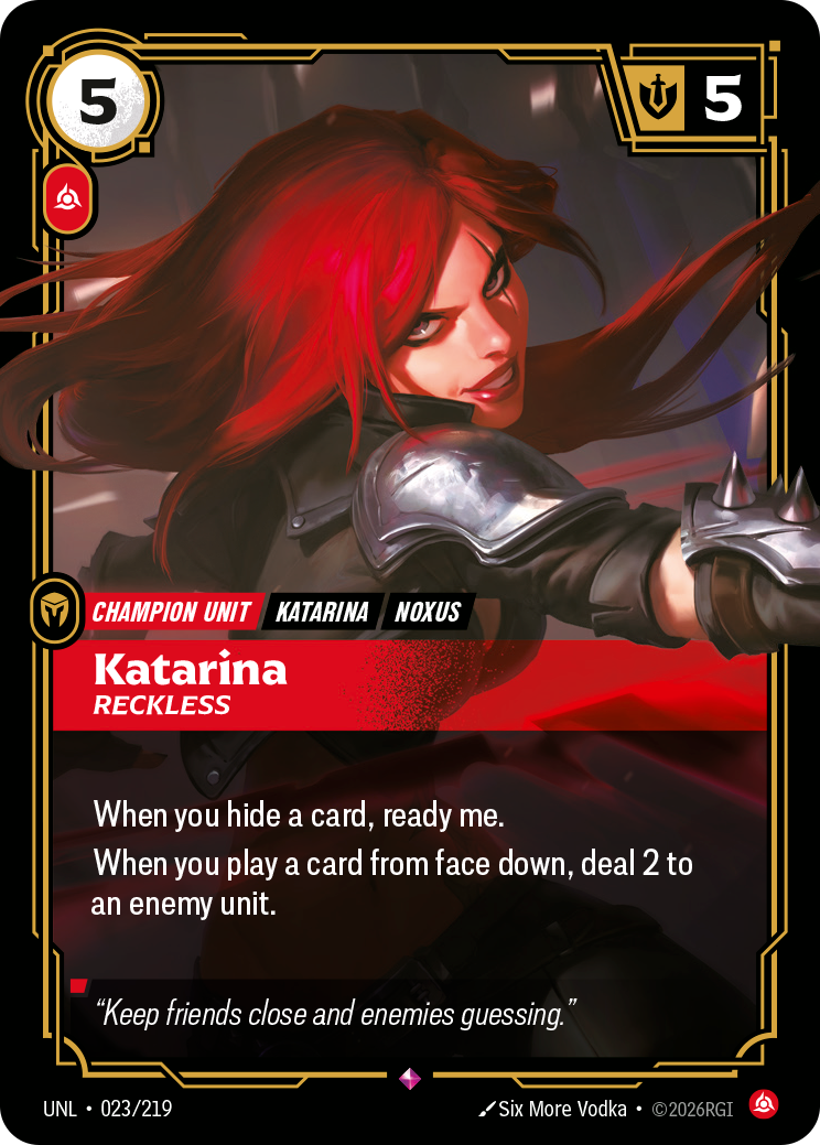 Katarina - Reckless - 023/219 - Rare (Inglés Foil NM)