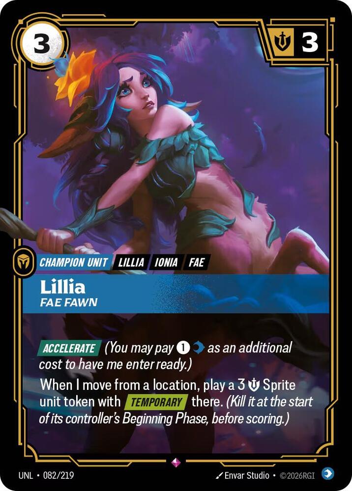 Lillia - Fae Fawn - 082/219 - Rare (Inglés Foil NM)