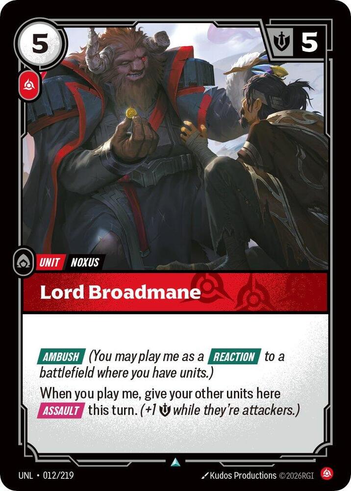 Lord Broadmane - 012/219 - Uncommon (Inglés NM)