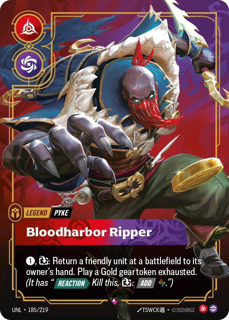 Pyke - Bloodharbor Ripper - 185/219 - Rare (Inglés Foil NM)
