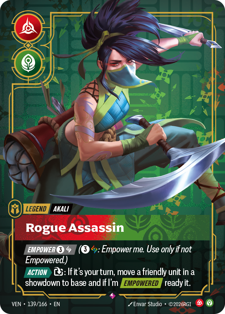 Akali - Rogue Assassin - 139/166 - Rare (Inglés Foil NM)