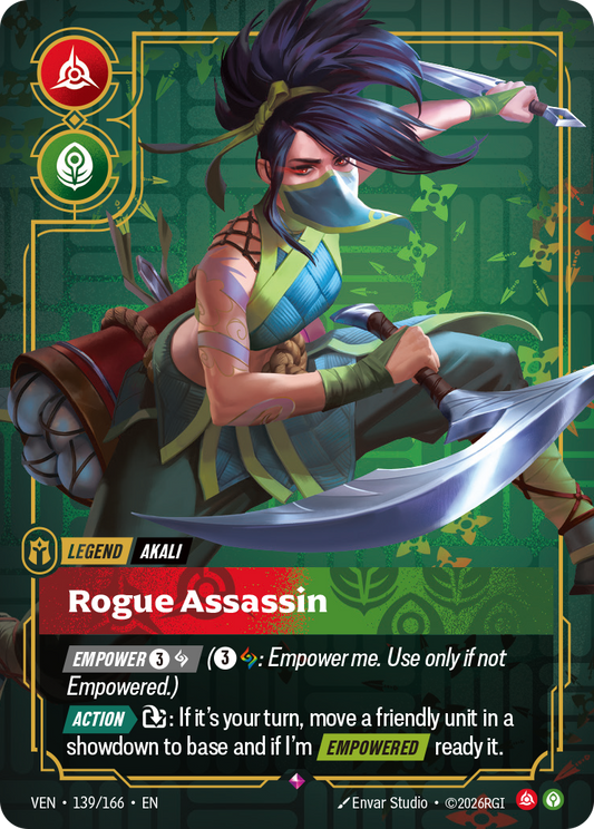 Akali - Rogue Assassin - 139/166 - Rare (Inglés Foil NM)
