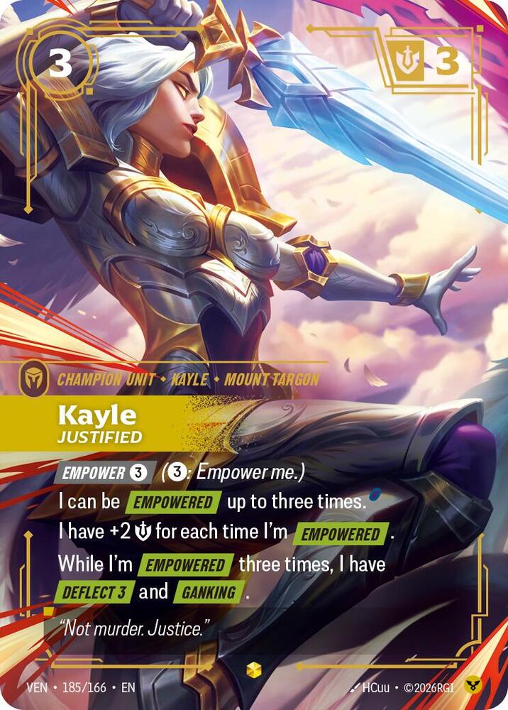 Kayle, Justified - 185/166 - Showcase (Inglés Foil NM)