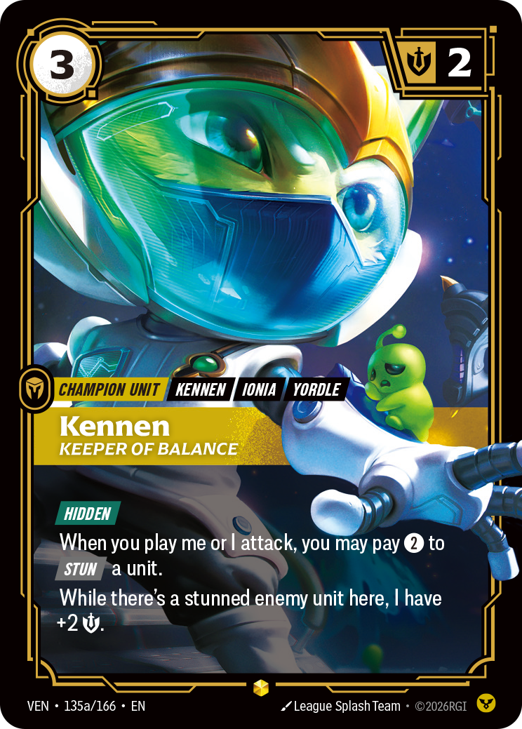 Kennen, Keeper of Balance - 135a/166 - Rare (Inglés Foil NM)