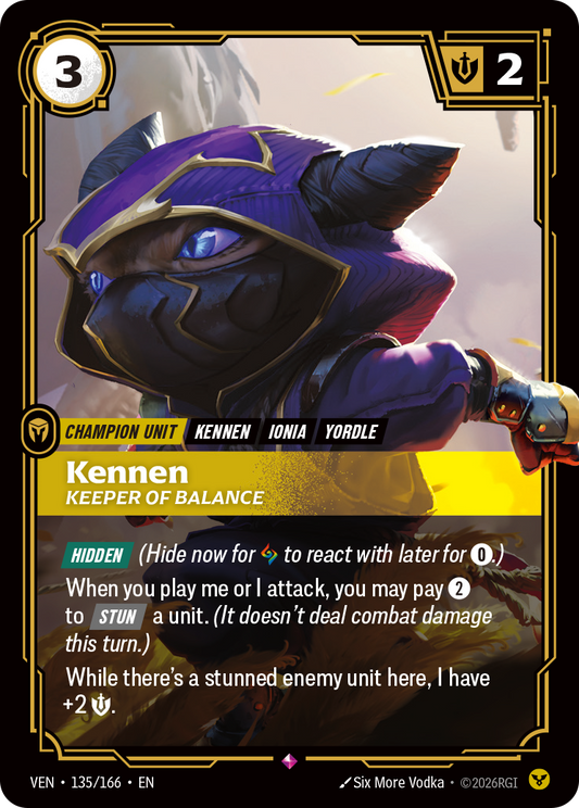 Kennen, Keeper of Balance - 135/166 - Rare (Inglés Foil NM)