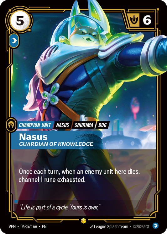 Nasus, Guardian of Knowledge - 063a/166 - Rare (Inglés Foil NM)