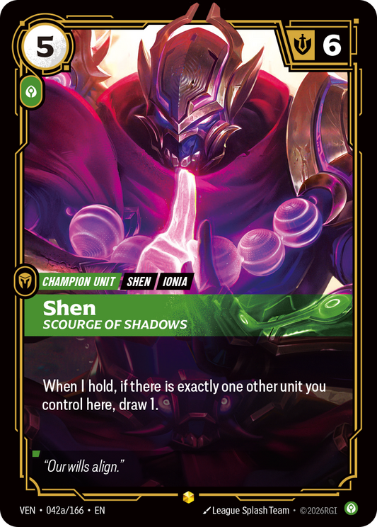 Shen, Scourge of Shadows - 042a/166 - Showcase (Inglés Foil NM)